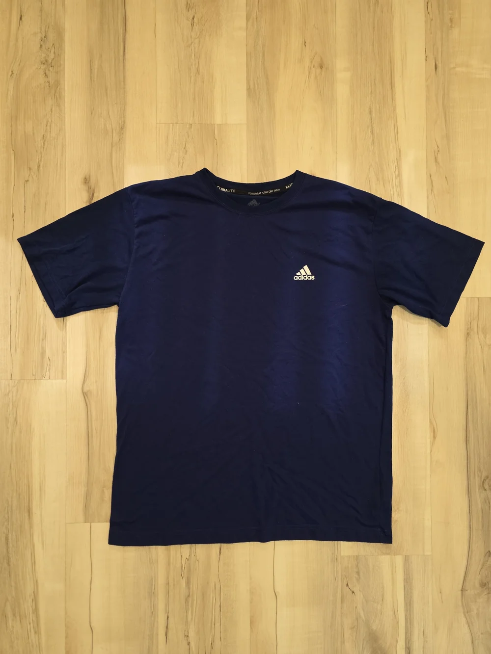 adidas Navy Short-Sleeve Athletic Tee with Chest Logo